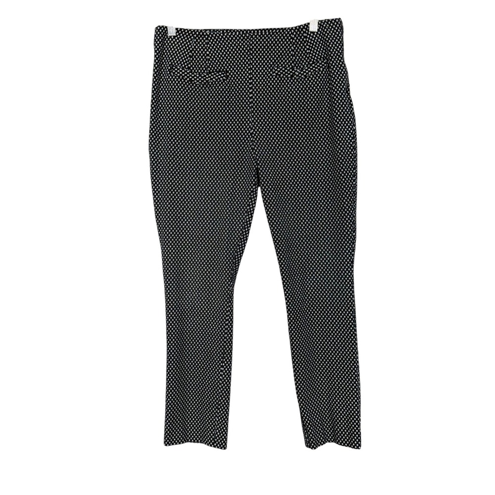 Anthropologie Pants Womens 8 Black White The Essential Slim Geometric Medallion‎
